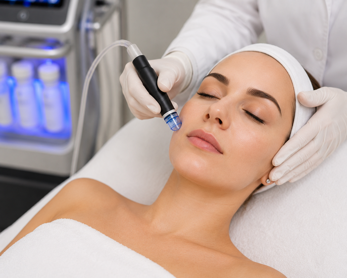 Practitioner performing Hydrafacial